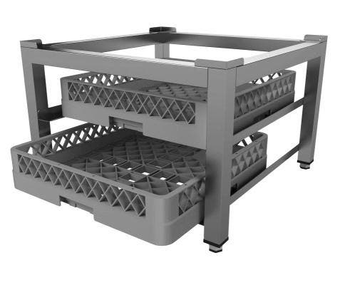 RVS onderstel vaatwasser | Cap. 2x 500x500mm korf |, Zakelijke goederen, Horeca | Keukenapparatuur, Nieuw in verpakking, Verzenden