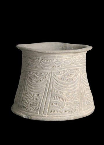 Elamietisch Greyware Vaas met geometrische decoratie (Zonder