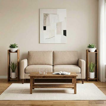 vidaXL Plantenstand 2 pcs Oudhout 30 x 30 x 100 cm, Verzenden, Nieuw