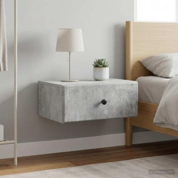 vidaXL Muurbevestigde Nachttafel 2 st Betongrijs 49 x 34,5 x, Verzenden