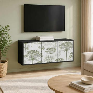 vidaXL Wand gemonteerd TV Kast GOTHA 102 x 33 x 40 cm Zwart, Verzenden