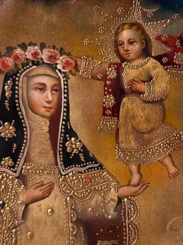Mid XX - Cuzco Painting Peruvian Viceregnal School - Virgin