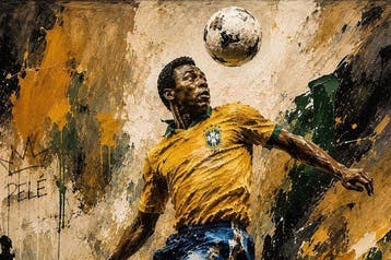 Canvas Fit - Alberto Ricardo - Pelé: O Rei en Impasto, Nieuw