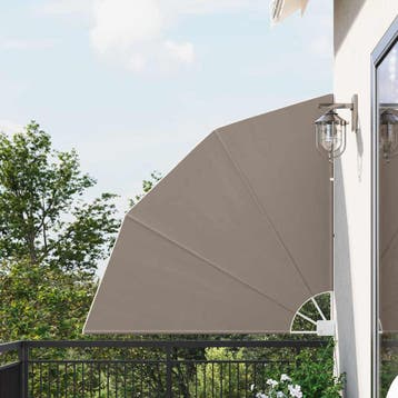 vidaXL Balkon Privacy Scherm 140 x 140 cm Polyester Taupe, Verzenden