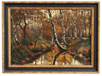 Cornelis Kuypers ( 1864 - 1932 ) - Paisaje boscoso de la