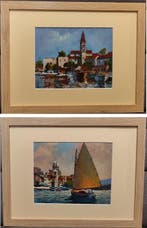 Davor Ivkovi (1965) - A couple of coastal scenes, Antiquités & Art, Art | Peinture | Classique