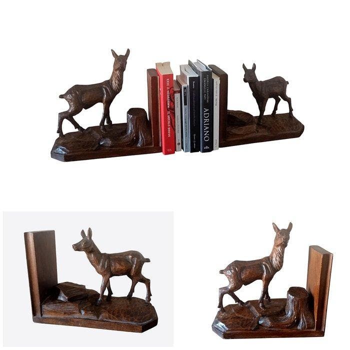 Serre-livres - Bois - 1945, Antiquités & Art, Curiosités & Brocante