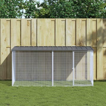 vidaXL Kippenhok met dak antraciet 203x98x90 cm, Verzenden, Nieuw