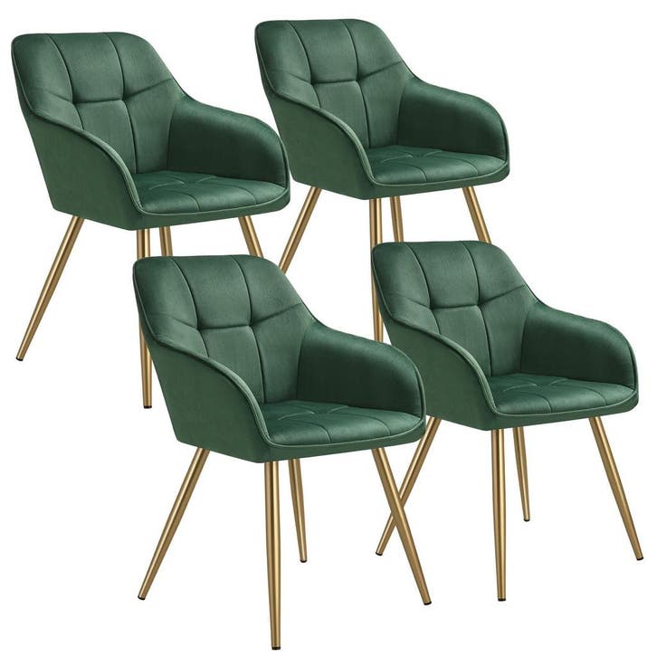 tectake Eetkamerstoel Marilyn, fluweellook, gecapitonneerd -, Maison & Meubles, Chaises, Envoi