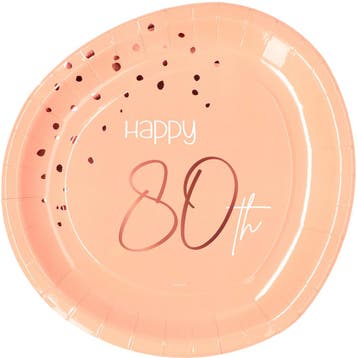 Borden 80 Jaar Rose Goud 23cm 8st, Verzenden