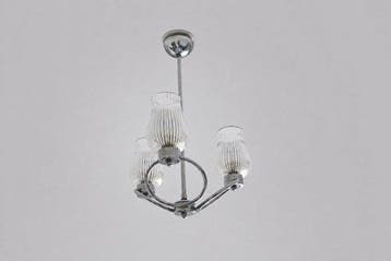 Plafondlamp - Metaal, Chroom, Glas, Antiek en Kunst