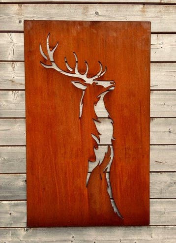 Wanddecoratie - Hert - België - Cortenstalen wanddecorati