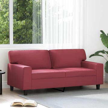vidaXL Tweezitsbank / zetel 140 cm kunstleer wijnrood, Huis en Inrichting, Verzenden, Nieuw