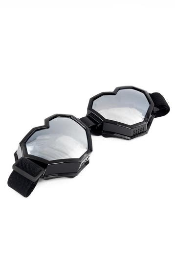 KIMU® Goggles Hartjes Skibril Bril Zwart Montuur Zilveren Sp, Ophalen of Verzenden, Nieuw