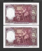 Spanje. - 2 x 500 Pesetas - 1931 - Consecutive - Pick 84, Postzegels en Munten