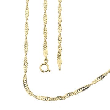 Gouden Singapore schakelketting, Ophalen of Verzenden