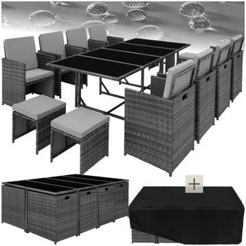 Wicker zitgroep Palma 8+4+1 met beschermhoes, Verzenden