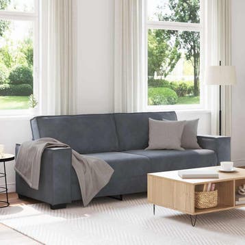 vidaXL Driezitsbank / zetel 220x78x84 cm fluweel donkergrijs, Huis en Inrichting, Zetels | Zetels, Verzenden, Nieuw