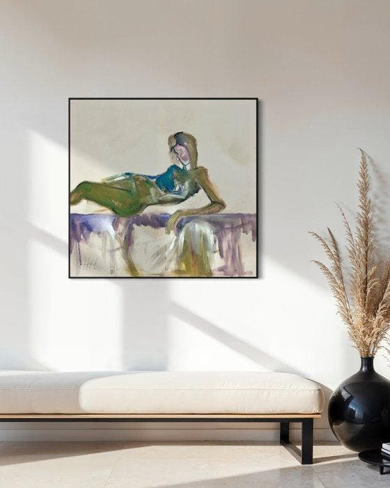 Harper - The bench - XL - NO RESERVE, Antiek en Kunst, Kunst | Schilderijen | Modern