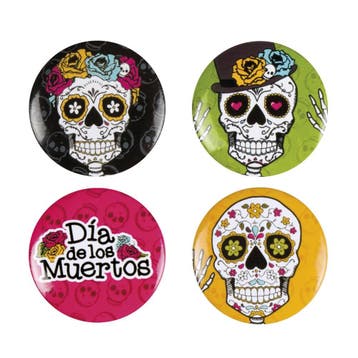 Set 4 Buttons (3 cm) Day, Hobby en Vrije tijd, Verzenden, Nieuw
