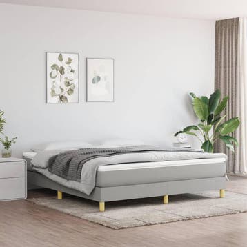 vidaXL Boxspring bed stof lichtgrijs 180x200 cm, Verzenden, Nieuw
