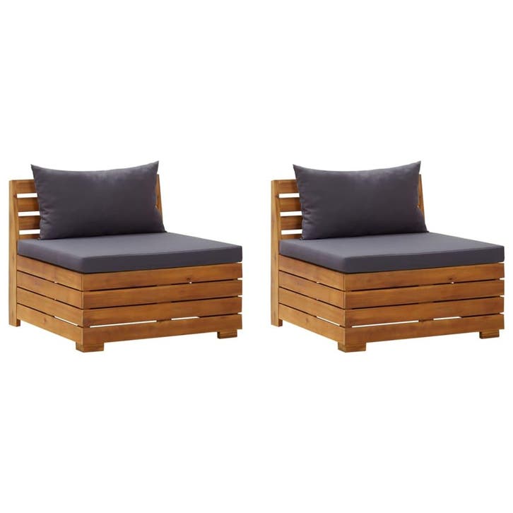 vidaXL Tuinbank 2-zits met kussens massief acaciahout, Jardin & Terrasse, Ensembles de jardin, Envoi