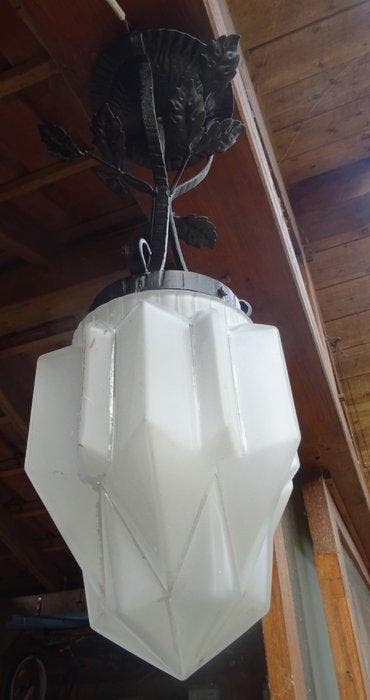 Lampe à suspendre (2) - Acier - Lustre et lampe à poser, Antiek en Kunst, Kunst | Designobjecten