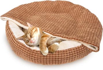 Nobleza Kattenbed met deken, rond wasbaar hondenbed, wollige, Verzenden, Nieuw