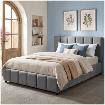 Bedset met gestoffeerd bed en matras, Verzenden, Nieuw