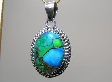 Turquoise Hanger - Hoogte: 34 mm - Breedte: 18 mm- 5.87 g -