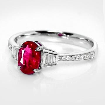 Sans prix de réserve - Bague - 18 carats GIA 1,13 ct, Handtassen en Accessoires, Ringen, Nieuw
