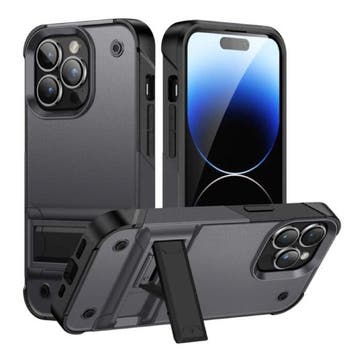 iPhone 15 Pro Armor Hoesje met Kickstand - Shockproof Cover, Verzenden