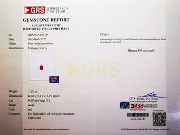Ring - 18 karaat GRS 3,60 g, Roségoud - 1.13ct. tw. Robijn -