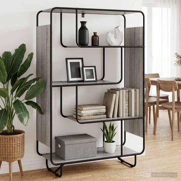 vidaXL Highboard Grijs Sonoma 93.5 x 37.5 x 144 cm Bewerkt, Huis en Inrichting, Verzenden, Nieuw