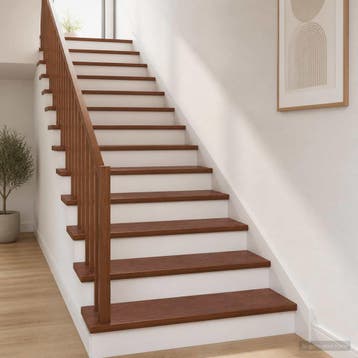 vidaXL Trap Tread 4 st 120 x 30 x 2 cm Donkerbruin Massief, Bricolage & Construction, Verzenden