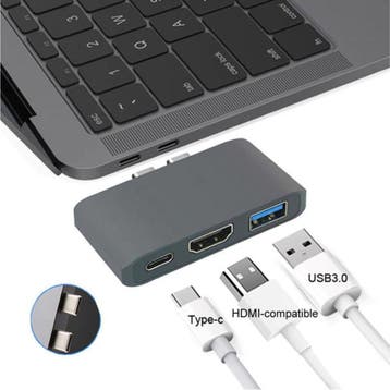 3 in 1 USB-C Hub voor Macbook Pro / Air - USB 3.0 / Type C /, Verzenden, Nieuw