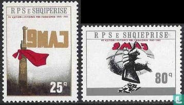 Albanië - 40 jaar overwinning - 1985, Timbres & Monnaies, Timbres | Europe | Autre, Verzenden
