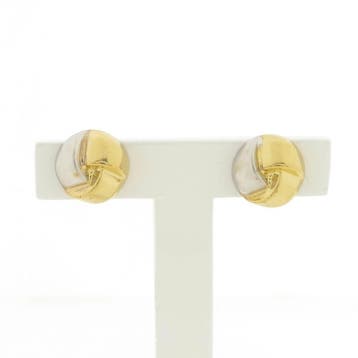 Bicolor gouden oorstekers (Oorbellen), Handtassen en Accessoires, Oorbellen, Ophalen of Verzenden, Gebruikt, Goud, Goud