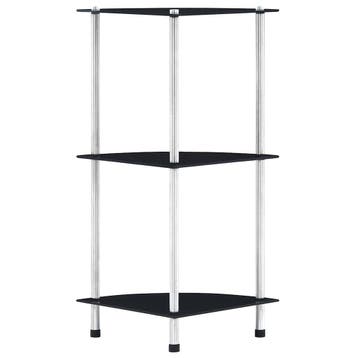 vidaXL Kastje 3-laags 30x30x67 cm gehard glas zwart, Huis en Inrichting, Kasten | Boekenkasten, Verzenden, Nieuw