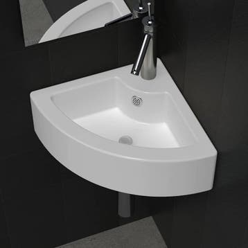 vidaXL Wastafel met overloop 45x32x12,5 cm wit, Doe-het-zelf en Bouw, Verzenden, Nieuw