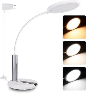 Bureaulamp - Tafellamp - Tafellamp slaapkamer - Wit - Aigost, Huis en Inrichting, Verzenden, Nieuw