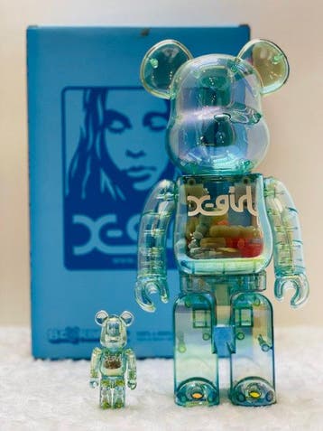 Medicom Toy - BE@RBRICK X-girl Clear Green Ver. 100% & 400%