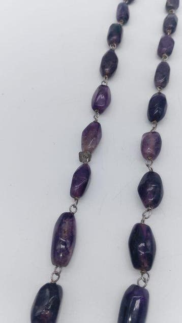 Sans prix de réserve - Collier Argent Améthyste, Nieuw