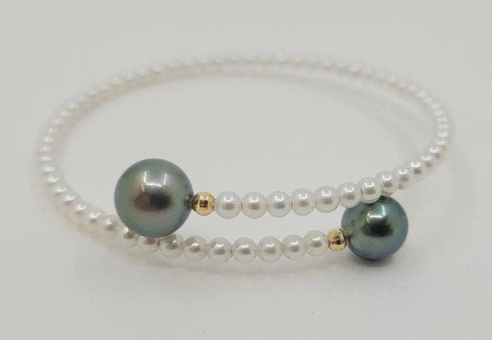 Armband - 18 karaat Geel goud, 9x10mm Peacock Tahiti Parels, Bijoux, Sacs & Beauté, Bracelets