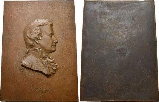 Plakette Musik Mozart, Wolfgang Amadeus 1756-1791, Österr.., Timbres & Monnaies, Pièces & Médailles, Envoi