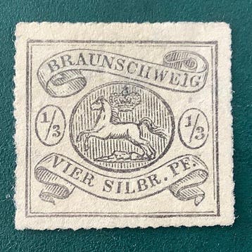 Brunswick 1864 - 1/3 Silver Groschen wapenschild - MNG -, Gestempeld