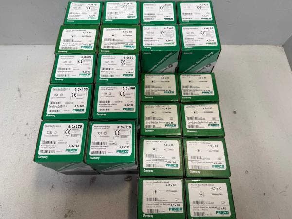 Veiling - PARCO hout schroeven diverse maten 5800 stuks, Doe-het-zelf en Bouw, IJzerwaren en Bevestigingsmiddelen