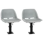 vidaXL 4-delige Bootstoelenset inklapbaar 48x51x41 cm grijs, Verzenden
