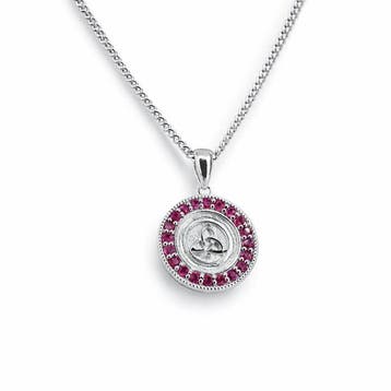 Zonder minimumprijs - Halsketting Verguld Robijn - Diamant -, Handtassen en Accessoires, Nieuw
