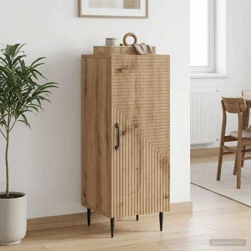 vidaXL Dressoir Artisanaal eiken 33 x 34,5 x 89,5 cm Bewerkt, Verzenden, Nieuw